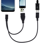 Cáp chia Y OTG USB 2.0 Micro-B đực sang USB 2.0 Micro-B cái & USB 2.0 cái, chiều dài: 19 / 30cm