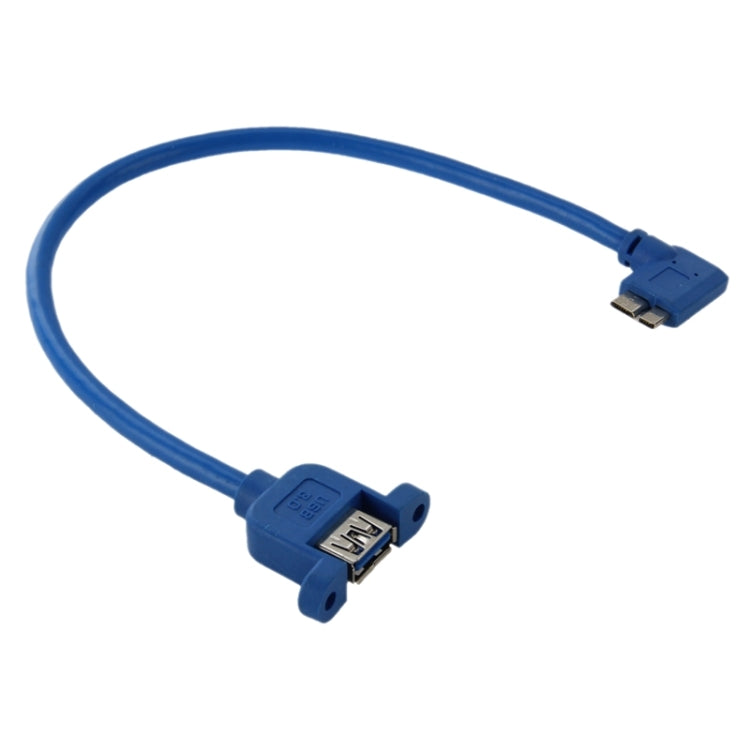 Cáp USB 3.0 Micro-B đực góc 90 độ sang USB 3.0 cái OTG cho máy tính bảng / ổ cứng di động, Chiều dài: 30cm, Micro BM sang AF, chiều dài: 30cm