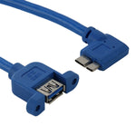 Cáp USB 3.0 Micro-B đực góc 90 độ sang USB 3.0 cái OTG cho máy tính bảng / ổ cứng di động, Chiều dài: 30cm, Micro BM sang AF, chiều dài: 30cm