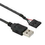 Cáp chuyển đổi đầu cái 5 chân bo mạch chủ sang USB 2.0 đực, Chiều dài: 50cm, 5 chân bo mạch chủ sang USB