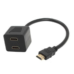 Bộ chia HDMI dài 30cm, đầu nối Y với 2 khớp nối (mạ vàng), 1 vào 2 (mạ vàng)