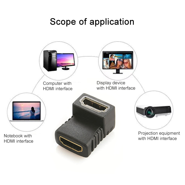 Khớp nối góc HDMI (cái sang cái) - 90 độ (mạ vàng), HDMI cái sang cái