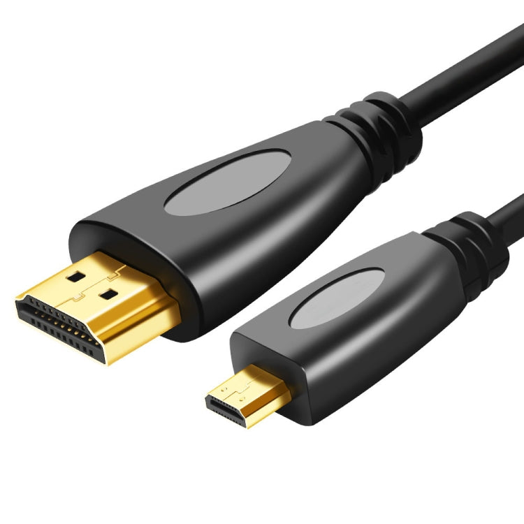 Cáp Micro HDMI đực mạ vàng 3D 1080P dài 1.5m sang HDMI đực cho điện thoại di động, máy ảnh, GoPro, Micro HDMI mạ vàng, Chiều dài: 1.5m