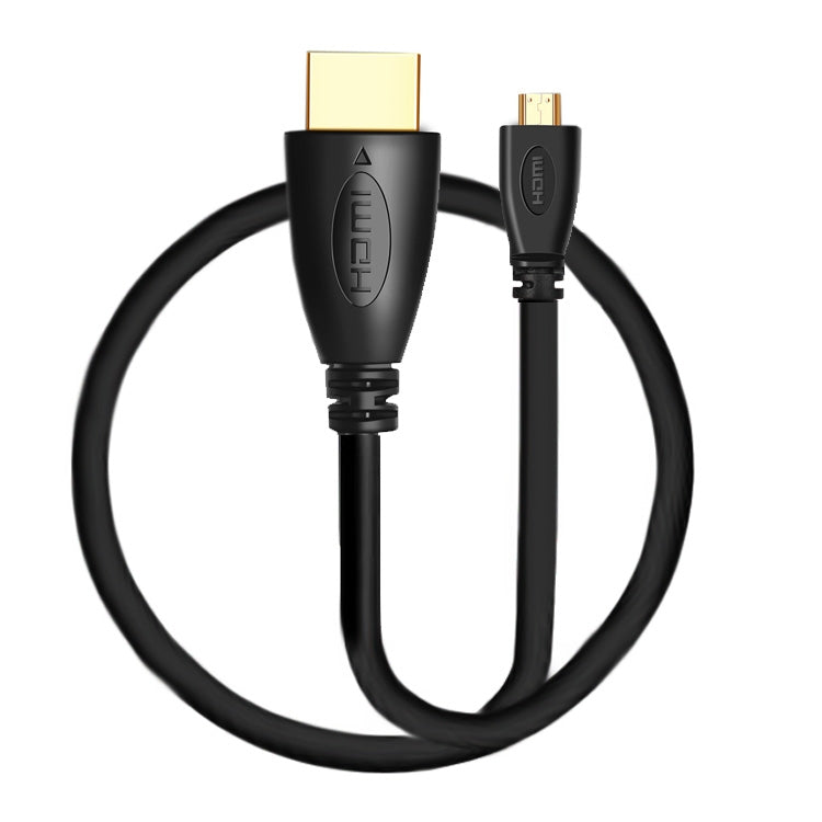 Cáp Micro HDMI đực mạ vàng 3D 1080P dài 1m sang HDMI đực cho điện thoại di động, máy ảnh, GoPro, Micro HDMI mạ vàng, Chiều dài: 1m