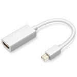 Cáp chuyển đổi Mini DisplayPort đực sang HDMI cái Full HD 1080P, Chiều dài: 20cm, Mini DP sang HDMI màu trắng