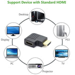 Bộ chuyển đổi HDMI 19 chân đực sang HDMI 19 chân cái mạ vàng góc 90 độ, HDMI cái sang đực