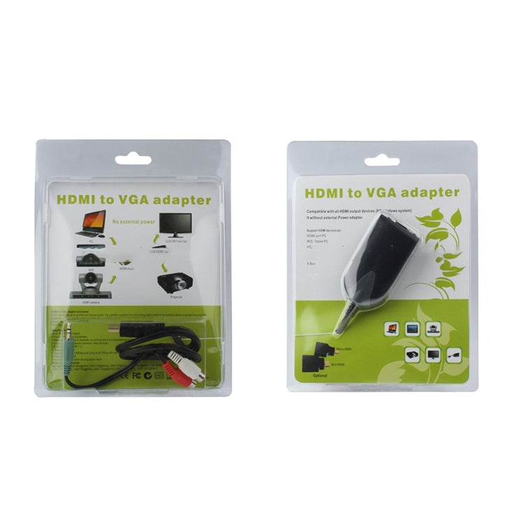 Bộ chuyển đổi HDMI đực sang VGA cái kèm cáp âm thanh, chiều dài: 50cm