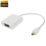 Cáp chuyển đổi video Micro HDMI đực sang VGA cái dài 22cm, hỗ trợ Full HD 1080P, Micro HDMI đực sang VGA cái