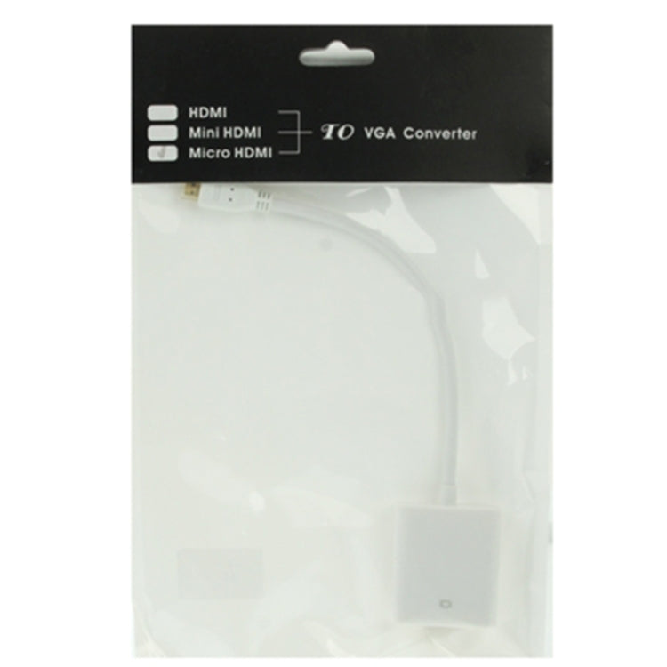 Cáp chuyển đổi video Micro HDMI đực sang VGA cái dài 22cm, hỗ trợ Full HD 1080P, Micro HDMI đực sang VGA cái