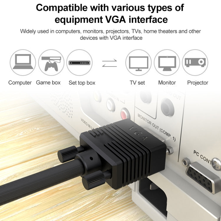 Dây cáp VGA 15 chân đực sang VGA 15 chân đực chất lượng thường dài 1.5m cho màn hình CRT, 1.5m VGA