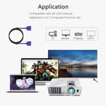 Dây cáp VGA 15 chân đực sang VGA 15 chân cái chất lượng tốt dài 1.5m cho màn hình LCD, máy chiếu, v.v., chiều dài: 1.5m
