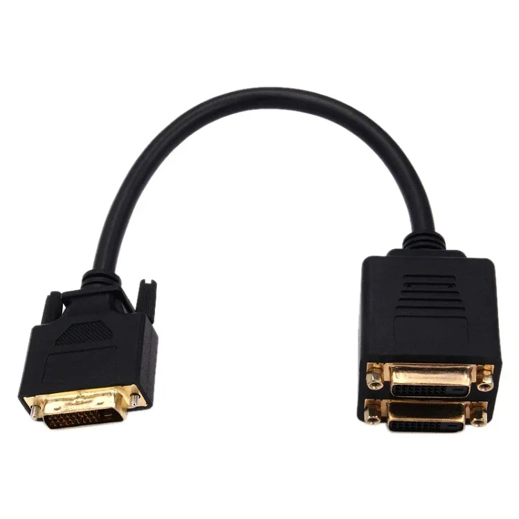 Cáp Bộ Chuyển Đổi DVI 24+1 Đầu Đực sang 2 Đầu Cái DVI, Chiều Dài: 30cm, 2 Đầu Cái DVI 24+1 Chân