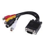 Cáp chuyển đổi VGA sang S-Video AV RCA TV với 2 cáp âm thanh, VGA sang S-Video