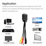 Cáp chuyển đổi VGA sang S-Video AV RCA TV với 2 cáp âm thanh, VGA sang S-Video