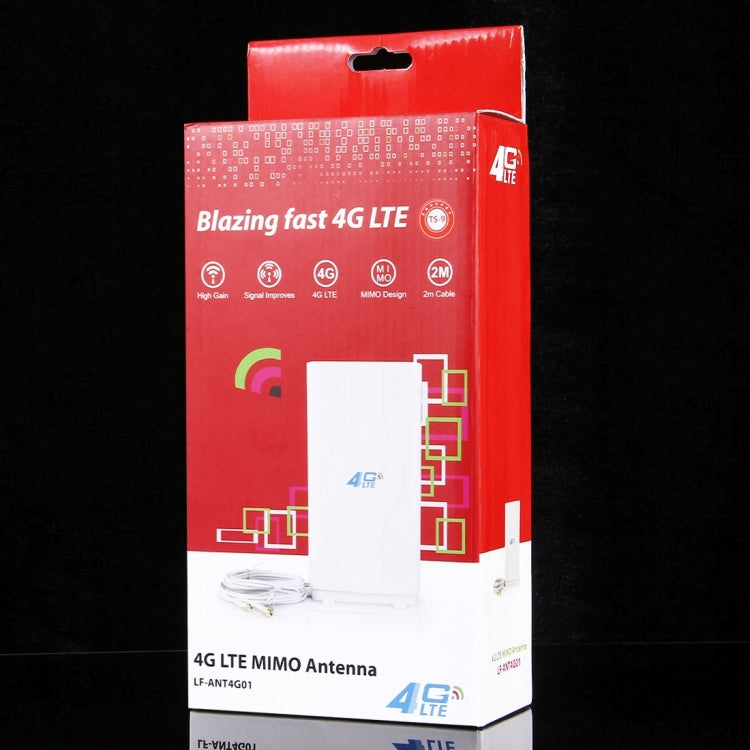 Ăng-ten MIMO 4G LTE trong nhà LF-ANT4G01 88dBi với 2 dây kết nối 2m, cổng TS-9, cổng TS-9