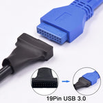Cáp chuyển đổi bo mạch chủ USB 2.0 9 chân cái sang USB 3.0 19 chân đực, dài 15cm, 9 chân cái sang 19 chân đực