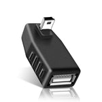Bộ chuyển đổi Mini USB đực góc 90 độ sang USB 2.0 AF, góc lên 90 độ, góc xuống 90 độ