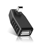 Bộ chuyển đổi Mini USB đực góc 90 độ sang USB 2.0 AF, góc lên 90 độ, góc xuống 90 độ