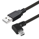 Cáp bộ chuyển đổi Mini USB đực góc 90 độ sang USB 2.0 AM, dài 25cm, Mini USB góc phải
