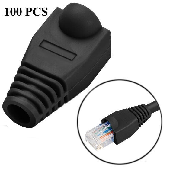 Nắp bảo vệ đầu cáp mạng RJ45, Màu đen (100 cái trong một gói, giá cho 100 cái), 100 cái màu đen, 100 cái màu đỏ, 100 cái màu xanh dương, 100 cái màu trắng, 100 cái màu xanh lá, 100 cái màu xám, 100 cái màu vàng