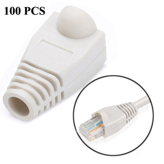 Nắp bảo vệ đầu cáp mạng RJ45, Màu đen (100 cái trong một gói, giá cho 100 cái), 100 cái màu đen, 100 cái màu đỏ, 100 cái màu xanh dương, 100 cái màu trắng, 100 cái màu xanh lá, 100 cái màu xám, 100 cái màu vàng