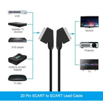 Cáp Dây Dẫn 20 Chân SCART đến SCART cho DVD/HDTV/AV/TV, Chiều Dài Cáp: 1.5m, 1.5m