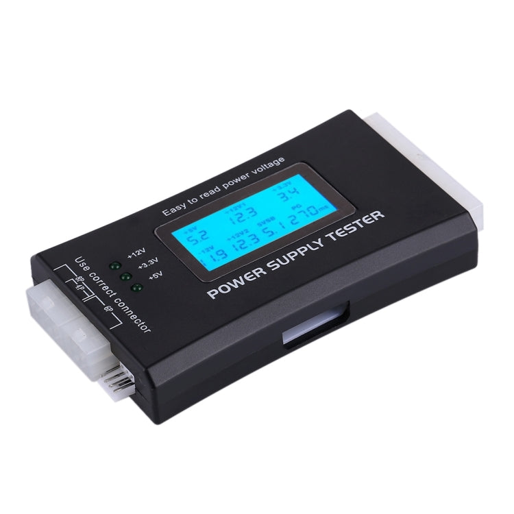 Máy kiểm tra nguồn máy tính PC 20/24 chân với màn hình LCD kỹ thuật số, công cụ đo công suất và chẩn đoán, đầu nối ATX có màn hình LCD