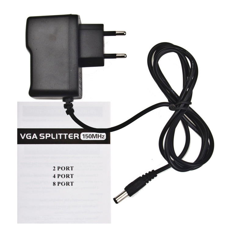 Bộ chia VGA 4 cổng 150MHz (1 đầu vào VGA, 4 đầu ra VGA), Bộ chia 4 cổng màu bạc
