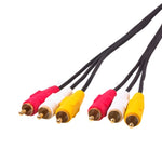 Cáp âm thanh video stereo RCA chất lượng thường, chiều dài: 3m, 3 đầu RCA sang 3 đầu RCA, chiều dài: 3m