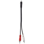 Cáp jack stereo 3,5mm cái sang 2 đầu cắm RCA đực, chiều dài: 38cm, 3,5mm sang 2 RCA đực