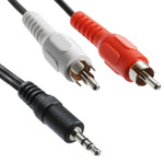 Cáp âm thanh jack 3,5mm stereo sang RCA đực, chiều dài khoảng 2,7m, chiều dài: 2,7m