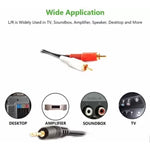 Dây Cáp Âm Thanh Jack 3.5mm Stereo Sang RCA Đực Chất Lượng Thường, Dài: 1.5m, Dài: 1.5m