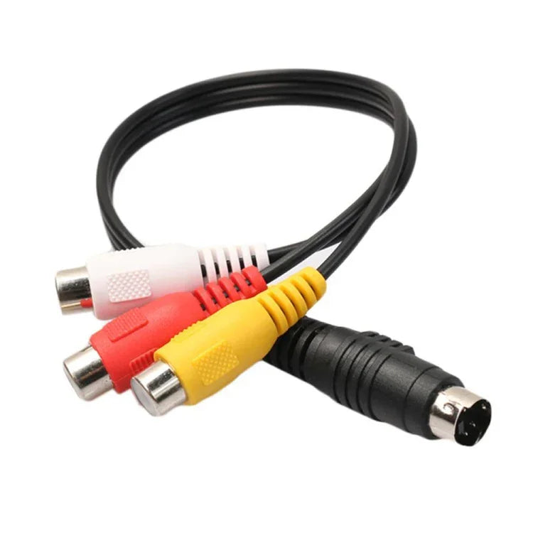 Cáp Chuyển Đổi TV S-Video 4 Chân sang RCA AV Đầu Nữ, Chiều Dài: 20cm, S-Video sang AV 3RCA Đầu Nữ