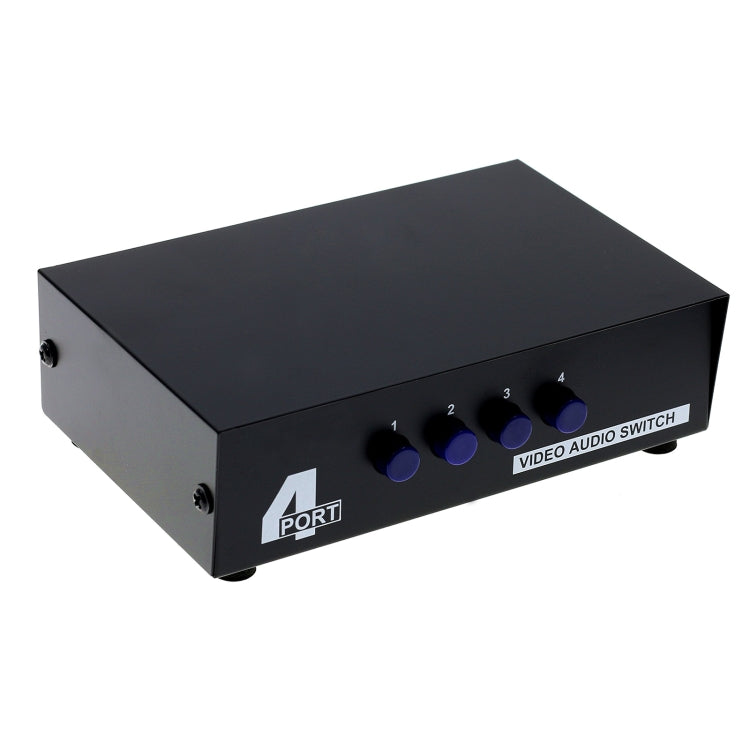 Hộp chuyển đổi AV RCA 4 cổng vào 1 cổng ra âm thanh video, 4 cổng vào 1 cổng ra