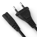 Dây nguồn máy tính xách tay kiểu 2 chân EU, chiều dài cáp: 1.5m, 1.5m