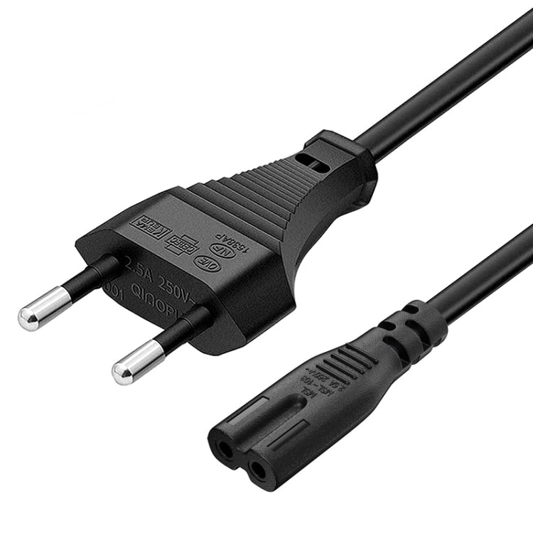 Dây nguồn AC cho laptop kiểu EU 2 chân chất lượng cao, dài 1.5m, đầu cắm EU 2 chân, dài 1.5m