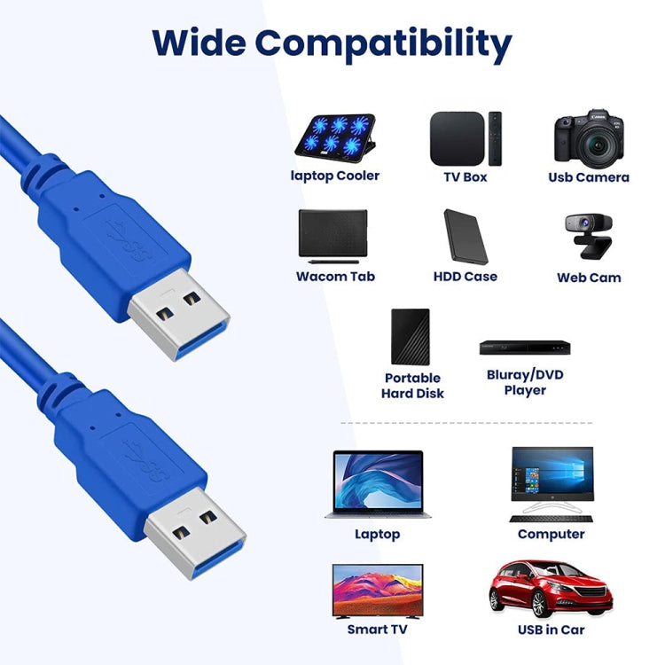 Cáp nối dài USB 3.0 A đực sang A đực AM-AM, dài 1.5m, dài 1.5m