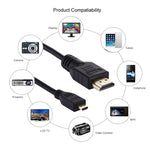 Cáp Micro HDMI sang HDMI 19 chân dài 1.5m, phiên bản 1.4, hỗ trợ 3D, HDMI đực, hỗ trợ 3D, dài 1.5m