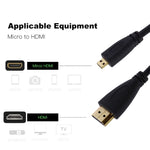 Cáp Micro HDMI sang HDMI 19 chân dài 1.5m, phiên bản 1.4, đầu HDMI đực, dài 1.5m