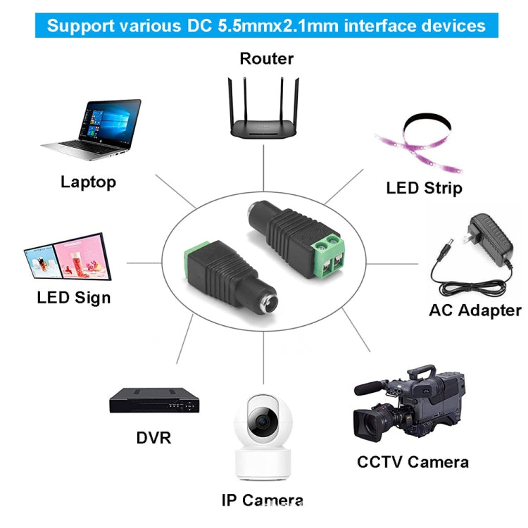 10 đầu nối jack nguồn DC cái cho CCTV
