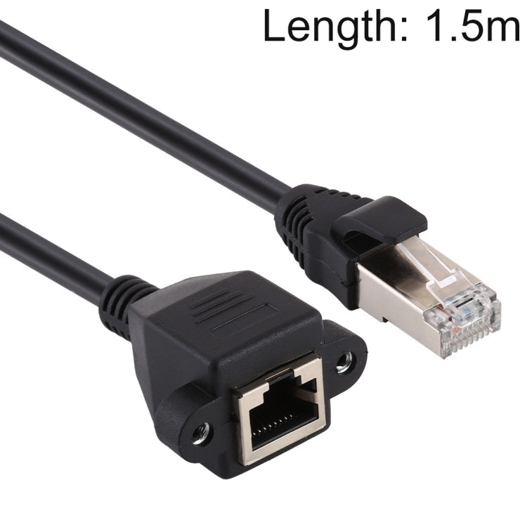 Cáp nối dài mạng RJ45 cái sang đực CAT5E có khóa vít, dài 1.5m, 1.5m