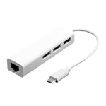 Bộ chuyển đổi đa năng Type-C sang 3 cổng USB và RJ45, dài 13cm, 3 cổng USB + RJ45