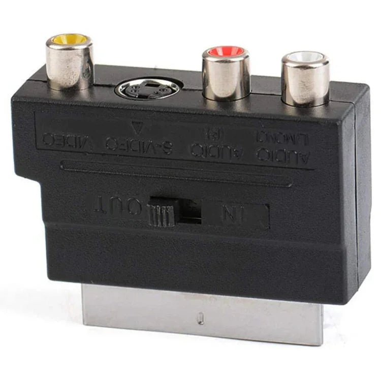 Cáp Scart Đầu Đực sang Đầu Cái với Cổng AV Composite + S-Video, Cổng Vàng AV + S-Video