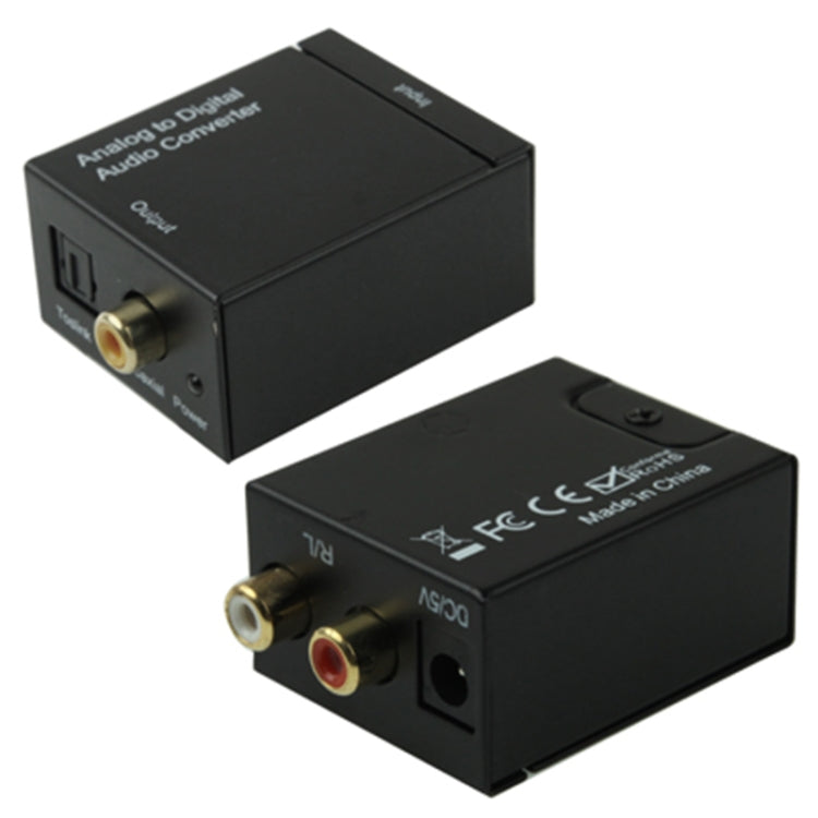 Bộ chuyển đổi âm thanh RCA analog sang quang kỹ thuật số Toslink (Màu đen), 2RCA sang Spdif+Coaxial