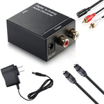 Bộ chuyển đổi âm thanh RCA analog sang quang kỹ thuật số Toslink (Màu đen), 2RCA sang Spdif+Coaxial