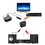 Bộ chuyển đổi âm thanh RCA analog sang quang kỹ thuật số Toslink (Màu đen), 2RCA sang Spdif+Coaxial