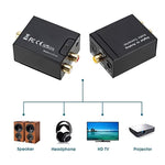 Bộ chuyển đổi âm thanh RCA analog sang quang kỹ thuật số Toslink (Màu đen), 2RCA sang Spdif+Coaxial