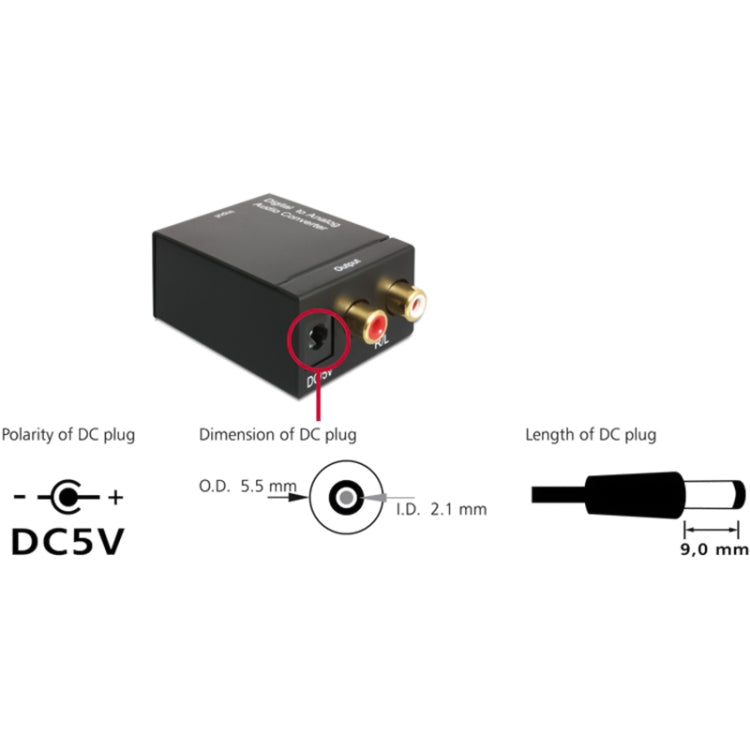 Bộ chuyển đổi âm thanh RCA analog sang quang kỹ thuật số Toslink (Màu đen), 2RCA sang Spdif+Coaxial