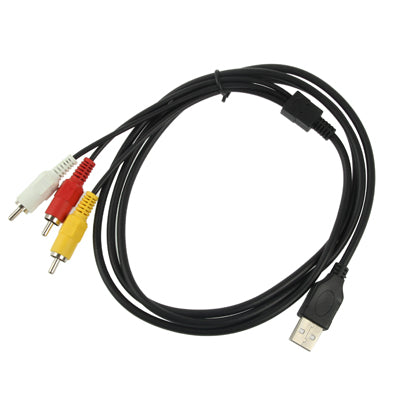 Dây cáp USB sang 3 RCA đực, Chiều dài: 1.5m, USB sang 3 RCA, Chiều dài: 1.5m