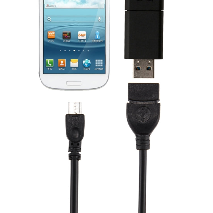 Bộ chuyển đổi USB A cái sang Micro USB 5 chân đực dài 10cm có OTG
